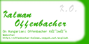 kalman offenbacher business card